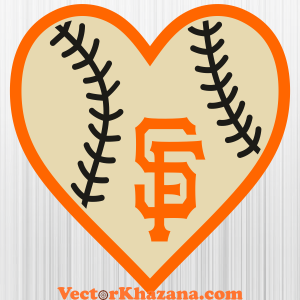 San Francisco Giants Baseball Heart Svg