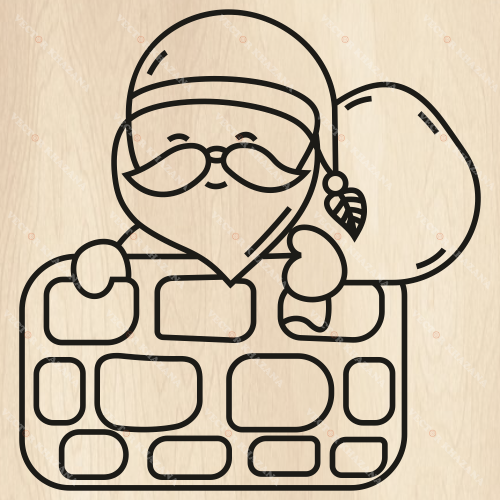 Santa Claus With Gift Svg
