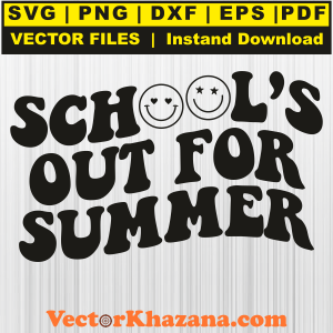 Schools Out for Summer Black Svg Png
