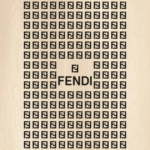Seamless Fendi Pattern With Logo SVG