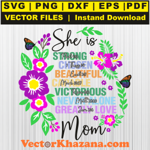 She is Mom Strong Chosen Butterfly Svg Png