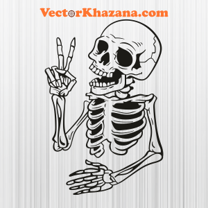 Skeleton Peace Sign Svg