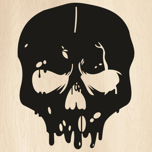 Skull Black Drip Svg