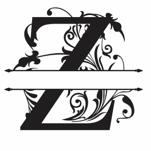 Split Monogram Z Letter Vector