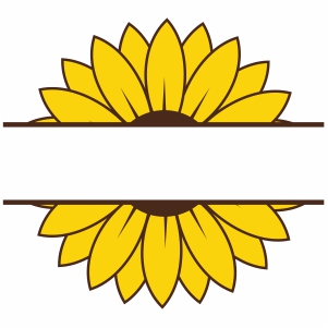 Download Half Sunflower SVG | Sunflower monogram svg cut file ...