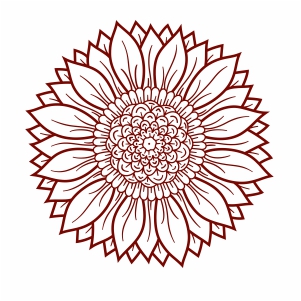 Zentangle Sunflower Vector