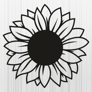 Sunflower Black SVG | Black And White Sunflower PNG