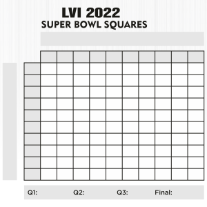 Super Bowl Squares Template 2022 Svg