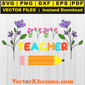 Teacher with Flower Svg