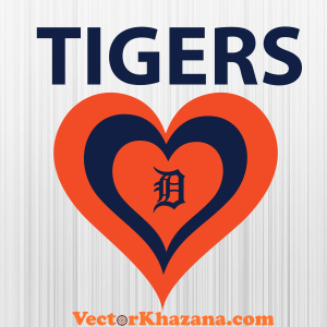 Detroit Tigers Heart Logo Svg