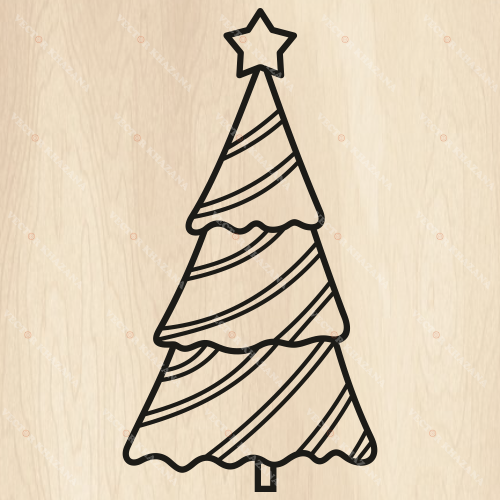 Tree with Star Svg
