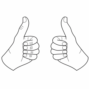 Guy two thumbs up svg