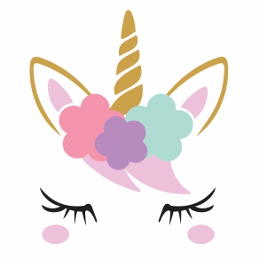 Unicorn face with flower svg file