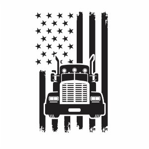 Truck American Flag Svg