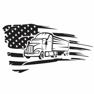 Truck USA Flag Vector