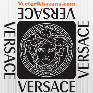 Versace Woman With Letter Black Svg | Versace Logo Png