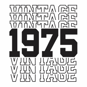 Vintage 1975 45th Birthday Svg