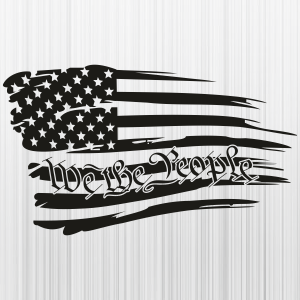 We the People USA Black Flag Svg