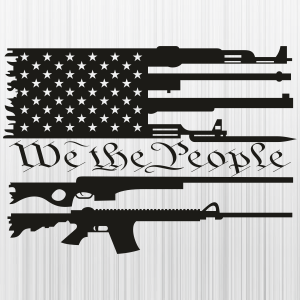 We the People Gun Flag Black Svg