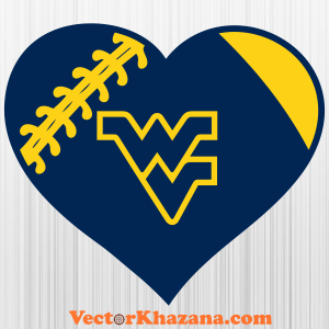 West Virginia Heart Football Svg