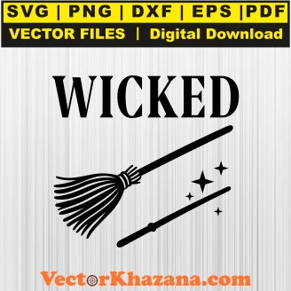 Wicked Broom And Wand Svg