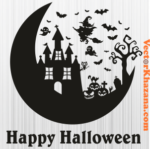 Witch Moon Halloween Svg