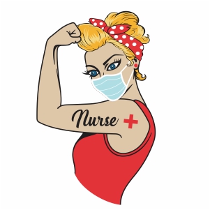 Rosie the Riveter with mask svg file