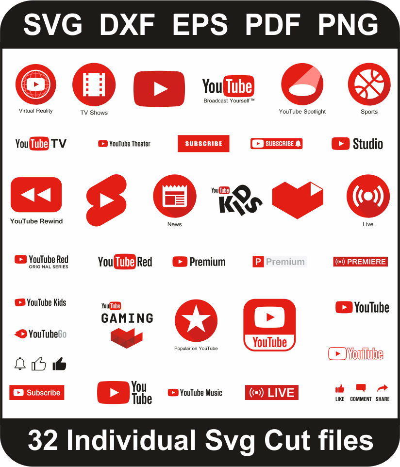 Youtube Icon Svg Pack