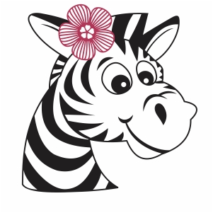 Girl Zebra with Flower svg