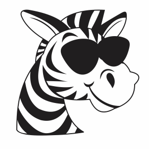 Boy Zebra With Sunglasses Svg