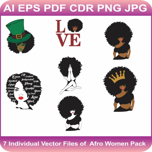 Afro Girl vector Bundle