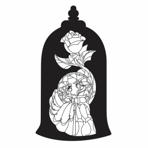 beauty and the beast stained glass svg cut file