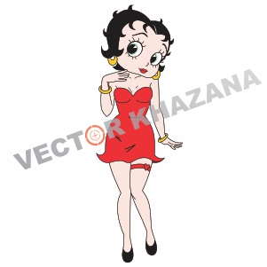 Betty Boop Cute Logo Vector
