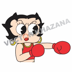 Betty Boop Boxing Logo Vector