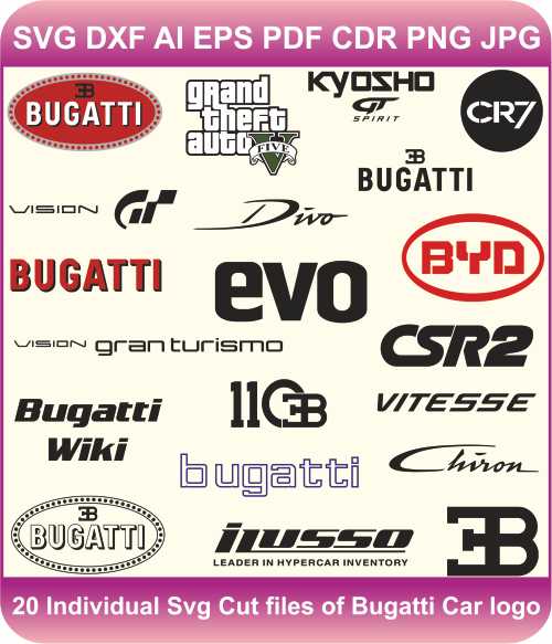 Bugatti Car Pack Logos Svg