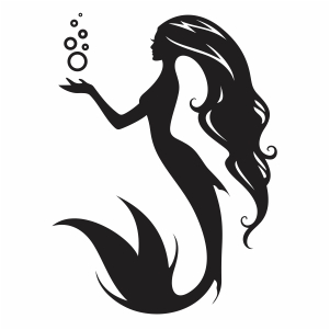 Mermaid With Bubbles Svg