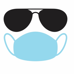 face mask with glasses svg file