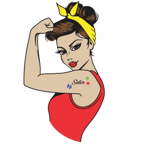 girl power sister logo vector file 