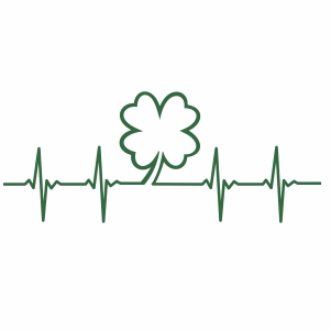 heartbeat Four Leaf Clover svg file