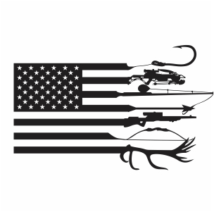 Fishing American Flag vector