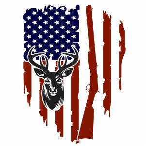 Deer Hunt Flag Vector