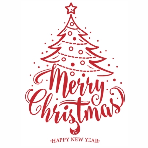 Merry Christmas tree And Happy New Year svg cut