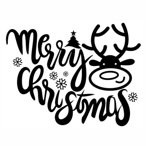 Merry Christmas Deer Face vector file