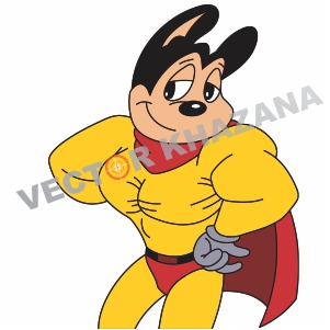 Funny Mighty Mouse Logo Vector