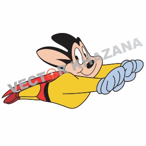 Mighty Mouse Cartoon Logo Vector