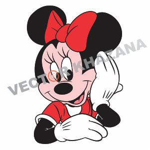 Cute Minnie Mouse Logo Vector