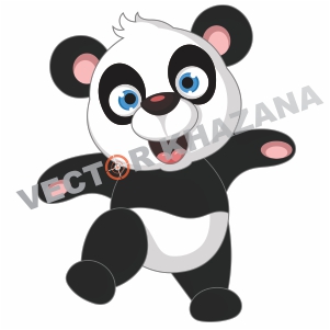 Panda Dancing Logo Vector