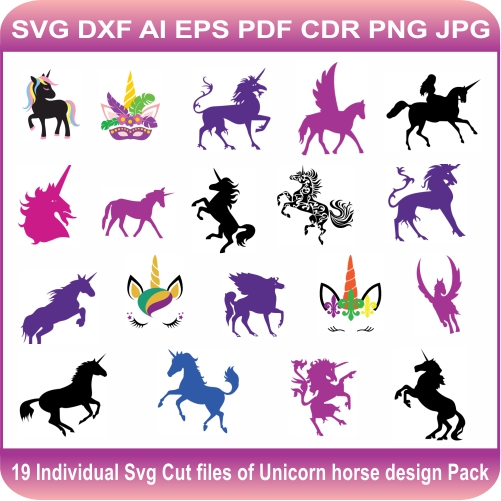 Unicorn Horse Logo Design Svg cut