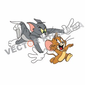 Tom Cat and Jerry Mouse Logo Vector