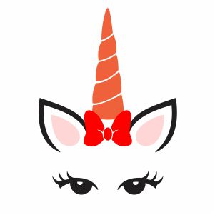Unicorn Face With Bow Svg